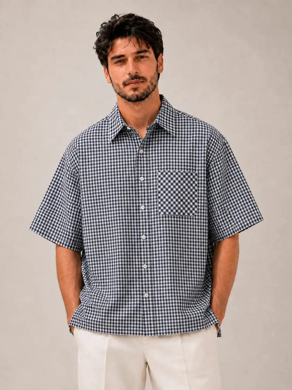 Navy Mosaic Shirt