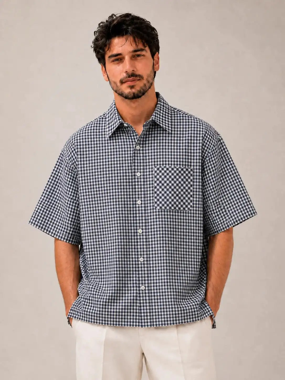 Navy Mosaic Shirt